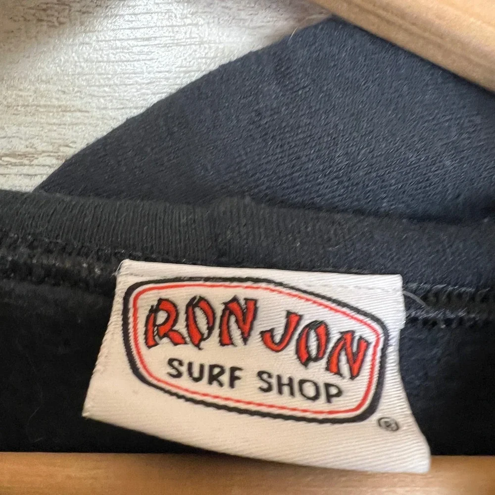 Ron Jon Surf Shop Hoodie Sweatshirt Men M Black Orange Beach American Flag - Picture 5 of 6